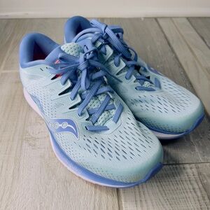 Saucony Ride ISO 2 Blue / Coral Women's Running Shoes - US 9.5W